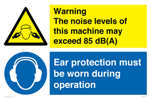 Warning The noise levels of this machine may exceed 85 db(A) Ear Protection must be word during operation